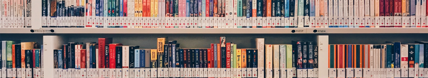 A collection of books arranged on a shelf